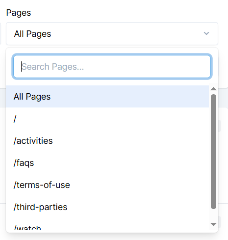The All Pages option under the AAArdvark Accessibility Issues filter.