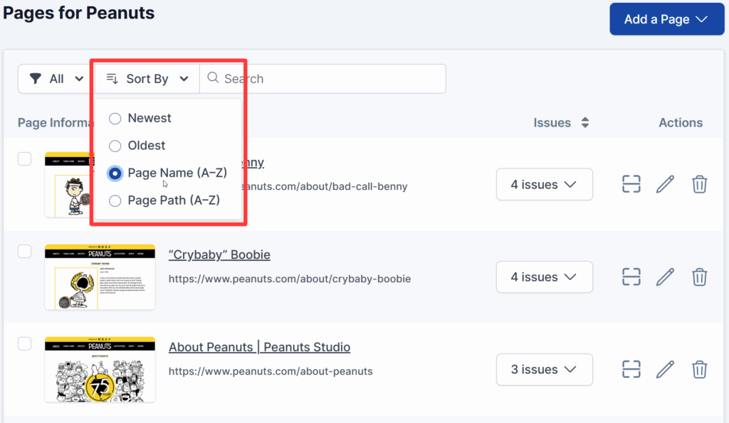 The screenshot displays how to sort order by sort filters