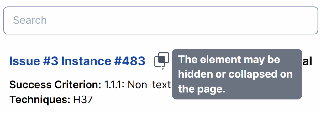 The screenshot displays a Hidden issue indicated by a hidden status icon