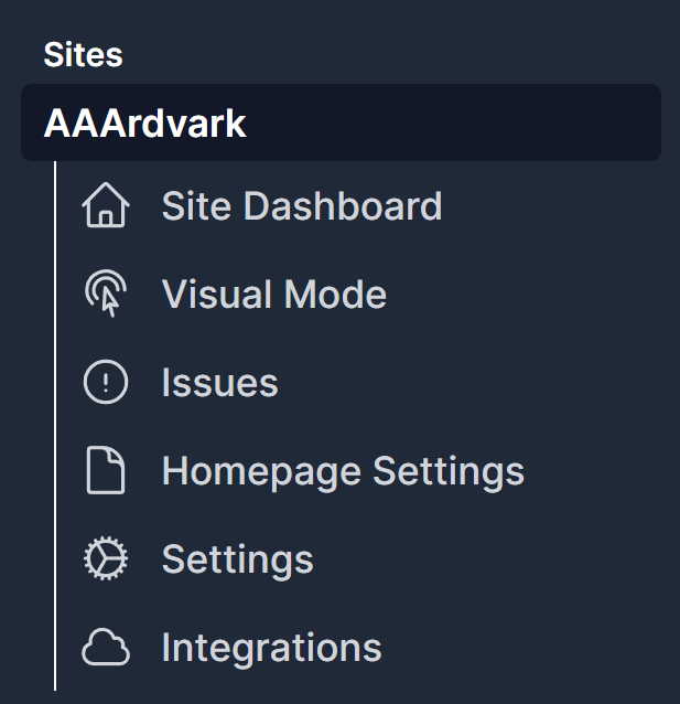 Homepage settings displayed for the site unless upgraded
