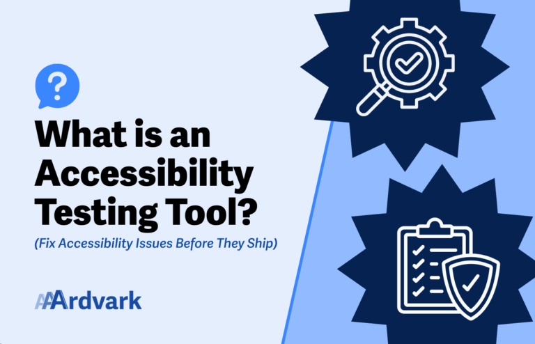 A graphic titled “What is an Accessibility Testing Tool?” with a subheading in parentheses: “Fix Accessibility Issues Before They Ship.”